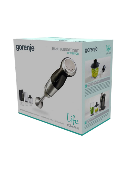 Blender de mână Gorenje HBC807QB, Negru Argintiu