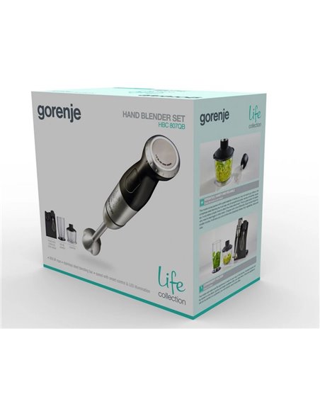 Погружной блендер Gorenje HBC807QB, Черный Серебристый