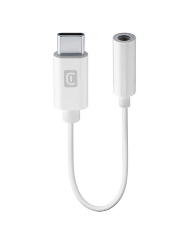 Audio Adaptor Cellularline Music Enabler Type-C, 3.5 mm/USB Type-C, 0,15m, Alb