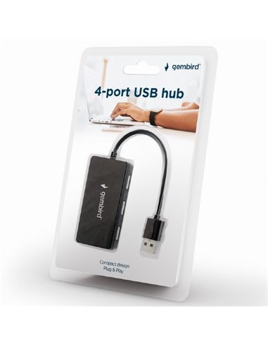 Adaptor Hub Gembird UHB-U2P4-04, Negru