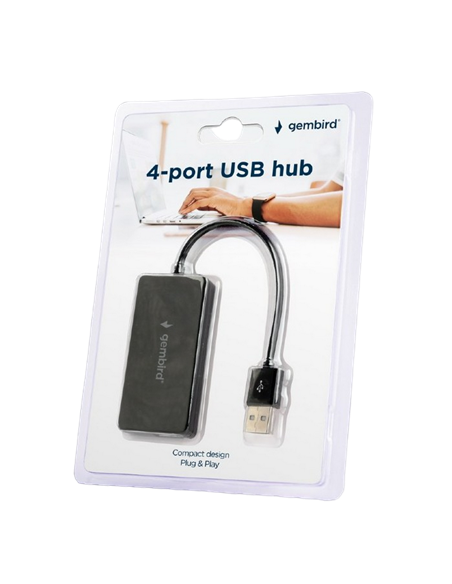 Adaptor Hub Gembird UHB-U2P4-04, Negru
