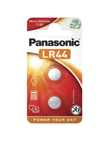 Дисковые батарейки Panasonic LR-44EL/6B, LR44, 6 шт.