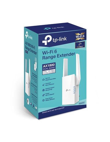 Усилитель Wi‑Fi сигнала TP-LINK RE605X, 574 Мбит/с, 1201 Мбит/с, Белый