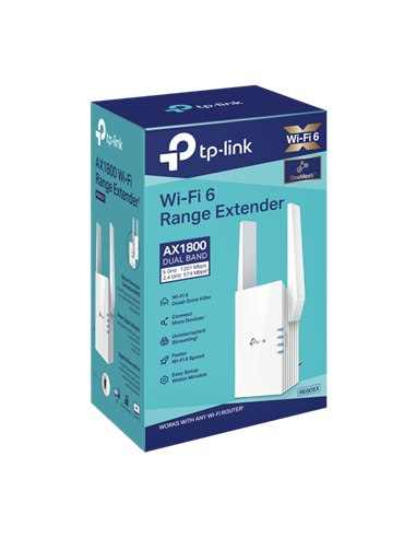 Усилитель Wi‑Fi сигнала TP-LINK RE605X, 574 Мбит/с, 1201 Мбит/с, Белый