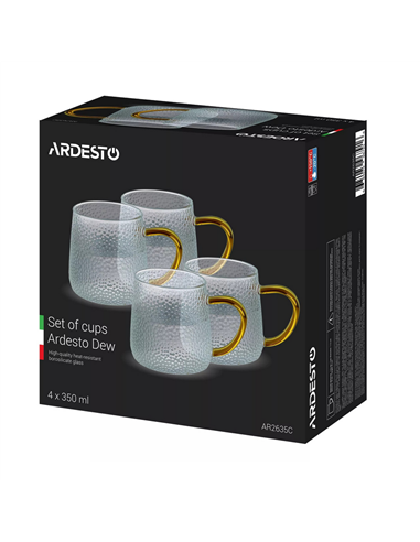 Набор чашек Ardesto AR2635C, 350 мл, 4 шт, Прозрачный