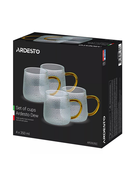 Набор чашек Ardesto AR2635C, 350 мл, 4 шт, Прозрачный