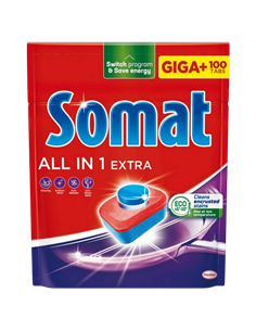 Таблетки для посудомоечной машины Somat All in One, 100 шт