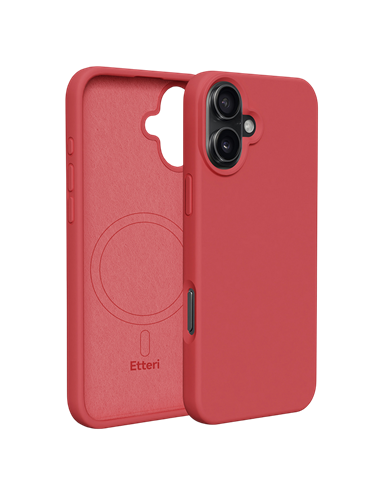 Чехол Etteri Silicone Mag для Apple iPhone 16, Raspberry