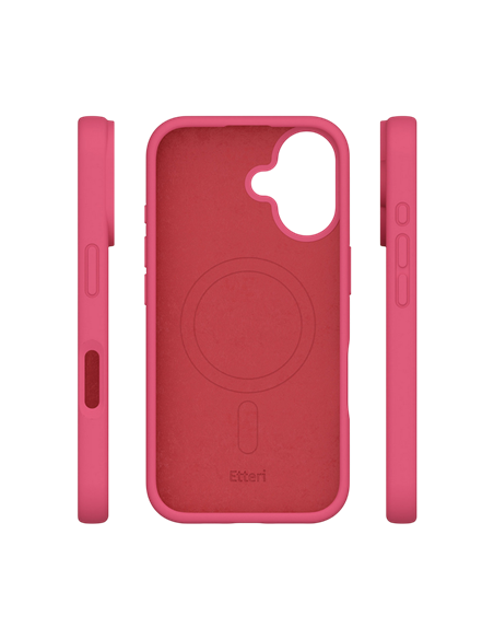 Чехол Etteri Silicone Mag для Apple iPhone 16, Raspberry