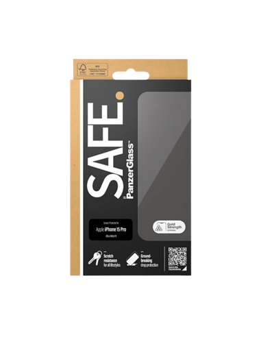 Sticlă de protecție PanzerGlass SAFE. UWF for iPhone 15 Pro, Transparent