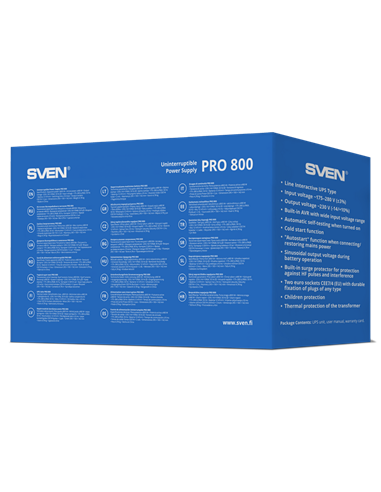 Источник бесперебойного питания SVEN Pro  800, Линейно-интерактивный, 800VA