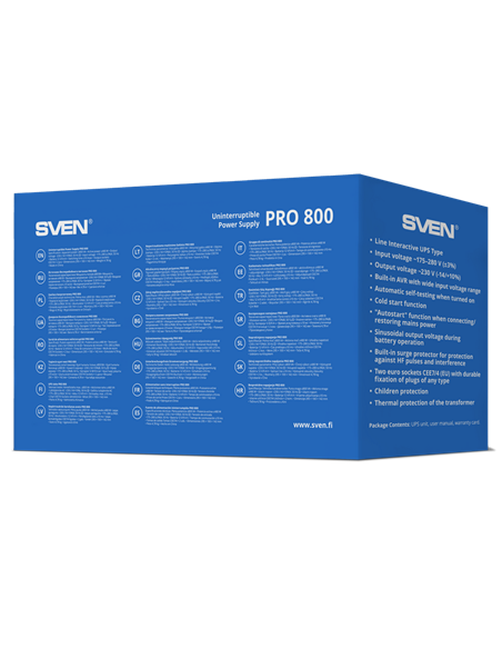 Источник бесперебойного питания SVEN Pro  800, Линейно-интерактивный, 800VA