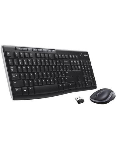 Клавиатура и мышь Logitech MK270, Беспроводное, Чёрный