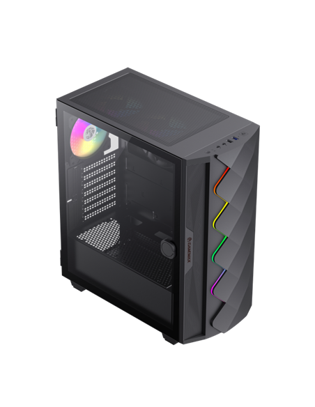 Компьютерный корпус Gamemax Diamond CP BK, Midi-Tower, Без блока питания, Чёрный