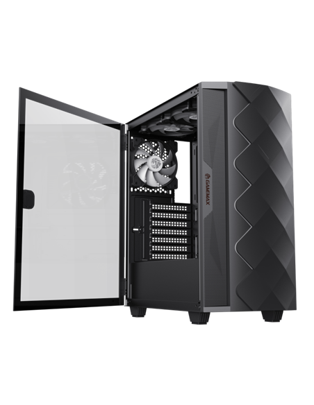Carcasă PC Gamemax Diamond CP BK, Midi-Tower, Fără PSU, Negru