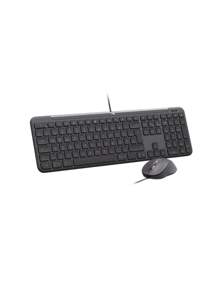 Set Tastatură + Mouse Logitech Signature Slim MK620, Cu fir, Negru