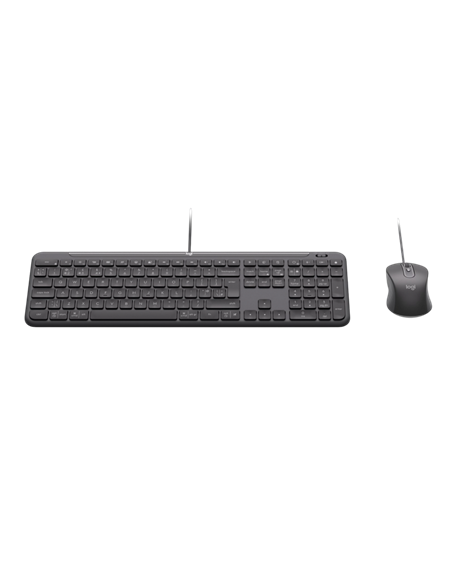 Set Tastatură + Mouse Logitech Signature Slim MK620, Cu fir, Negru