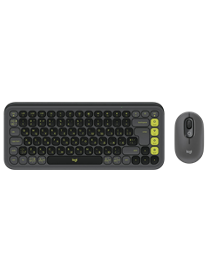 Клавиатура и мышь Logitech POP ICON Combo, Беспроводное, Графит | Зеленый