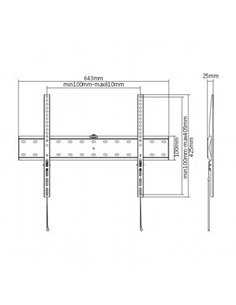 Фиксированное настенное крепление Gembird WM-70F-01, Чёрный 2
