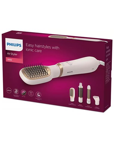 Uscător de păr-perie PHILIPS BHA310/00, 800 W, Roz
