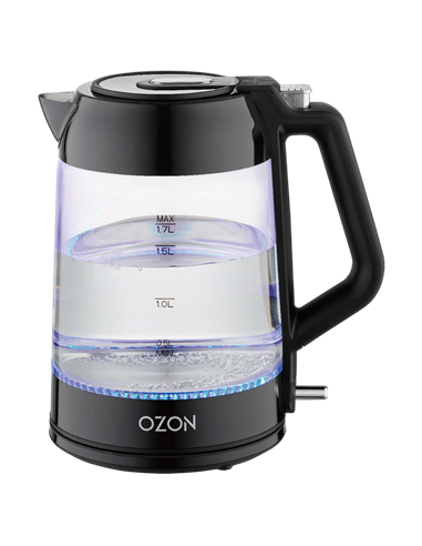Электрочайник OZON EKC-1705A-GS, Чёрный
