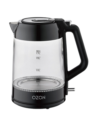 Электрочайник OZON EKC-1705A-GS, Чёрный