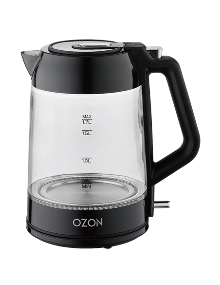 Электрочайник OZON EKC-1705A-GS, Чёрный