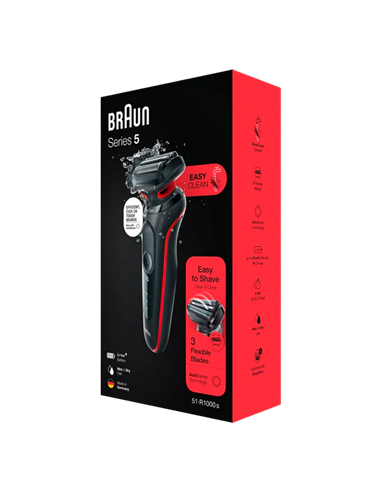 Aparat de ras electric Braun 51-R1000s, Negru | Roșu