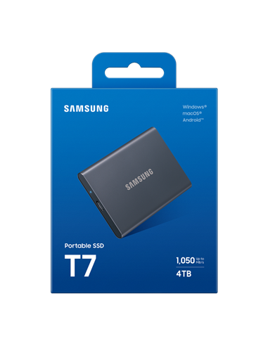 SSD portabil extern Samsung T7, 4 TB, Titan Gray (MU-PC4T0T/WW)