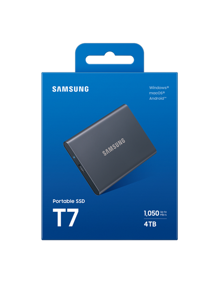 SSD portabil extern Samsung T7, 4 TB, Titan Gray (MU-PC4T0T/WW)
