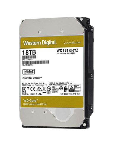 Жесткий диск Western Digital WD Gold, 3.5", 18 ТБ <WD181KRYZ>