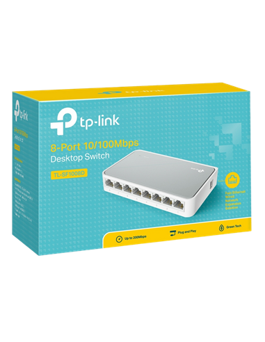 Сетевой коммутатор TP-LINK TL-SF1008D, 8x 10/100 Мбит/с