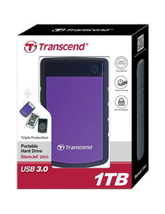 Внешний портативный жесткий диск Transcend StoreJet 25H3P, 1 ТБ, Серый/Фиолетовый (TS1TSJ25H3P) 2