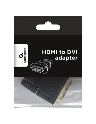 Видеоадаптер Cablexpert A-HDMI-DVI-2, HDMI (F) - DVI-I (M), Чёрный