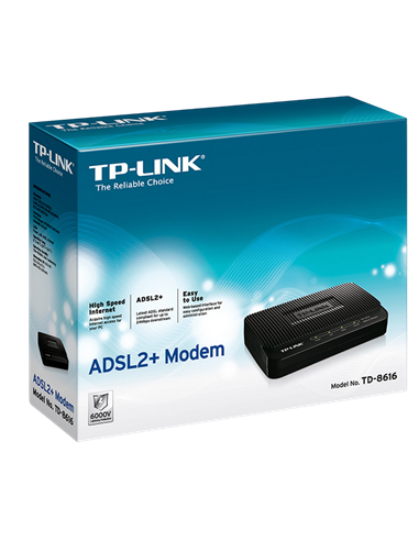 Modem ADSL TP-LINK TD-8616, ADSL/ADSL2/ADSL2 + până la 24 Mbps, Negru