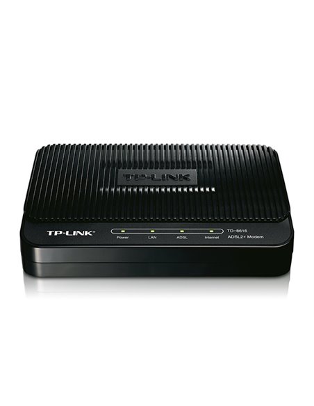 Modem ADSL TP-LINK TD-8616, ADSL/ADSL2/ADSL2 + până la 24 Mbps, Negru