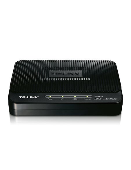 ADSL Модем TP-LINK TD-8816, ADSL/ADSL2/ADSL2 + до 24 Мбит/с, Чёрный