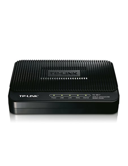 ADSL Модем TP-LINK TD-8817, ADSL/ADSL2/ADSL2 + до 24 Мбит/с, Чёрный
