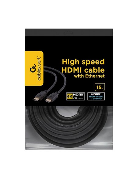 Cablu Video Cablexpert CC-HDMI4-15M, HDMI (M) - HDMI (M), 15m, Negru