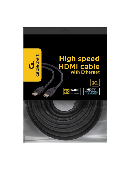 Видео кабель Cablexpert CC-HDMI4-20M, HDMI (M) - HDMI (M), 20м, Чёрный