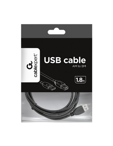 Cablu de comunicație Cablexpert CCP-USB2-AMBM-6, USB Type-A/USB Type-B, 1,8m, Negru