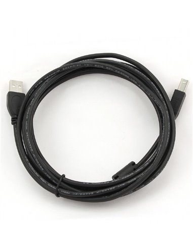 Коммуникационный кабель Cablexpert CCF-USB2-AMBM-10, USB Type-A/USB Type-B, 3м, Чёрный
