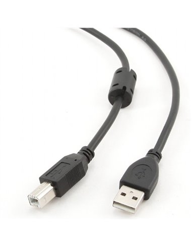 Коммуникационный кабель Cablexpert CCF-USB2-AMBM-10, USB Type-A/USB Type-B, 3м, Чёрный