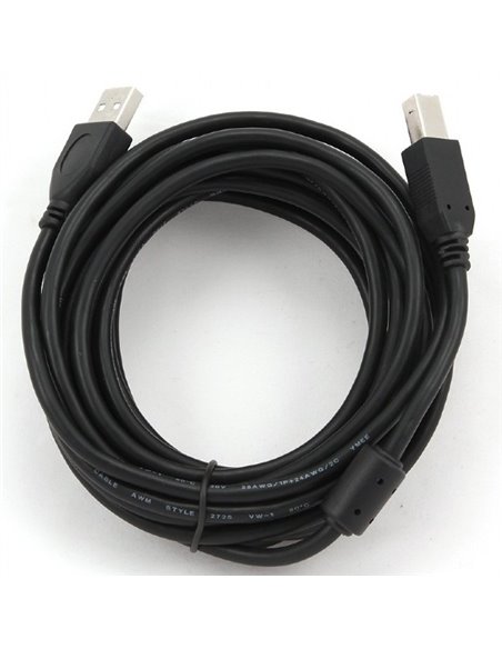 Коммуникационный кабель Cablexpert CCF-USB2-AMBM-15, USB Type-A/USB Type-B, 4,5м, Чёрный