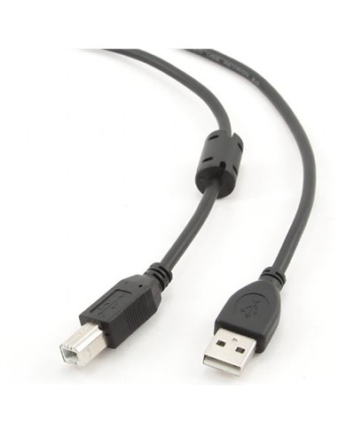 Cablu de comunicație Cablexpert CCF-USB2-AMBM-15, USB Type-A/USB Type-B, 4,5m, Negru