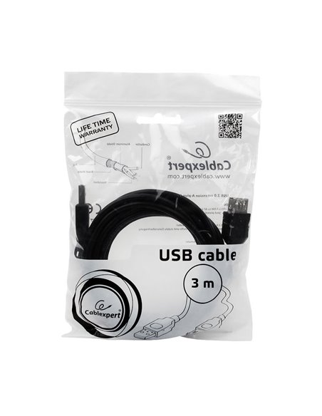 Удлинитель Cablexpert CCP-USB2-AMAF-10, USB Type-A (M)/USB Type-A (F), 3м, Чёрный