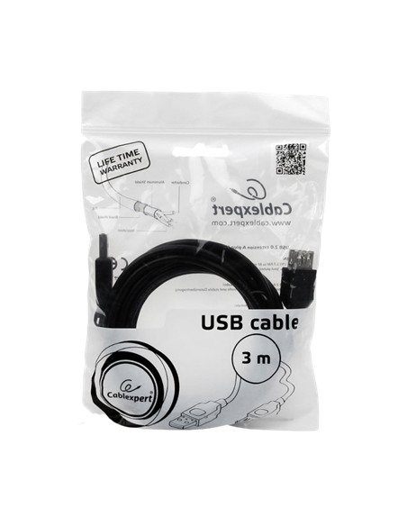 Удлинитель Cablexpert CCP-USB2-AMAF-10, USB Type-A (M)/USB Type-A (F), 3м, Чёрный
