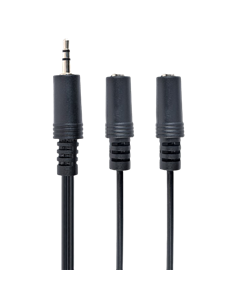 Cablu audio Cablexpert CCA-415, 3.5mm 3-pin (M) - 2x 3.5mm 3-pin (F), 5m, Negru