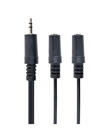 Cablu audio Cablexpert CCA-415, 3.5mm 3-pin (M) - 2x 3.5mm 3-pin (F), 5m, Negru