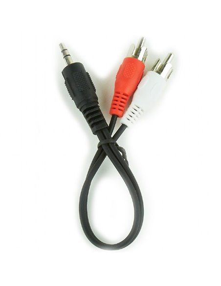 Audio Adaptor Cablexpert CCA-458/0.2, 3.5mm 3-pin (M) - 2x RCA (M), 0,2m, Negru